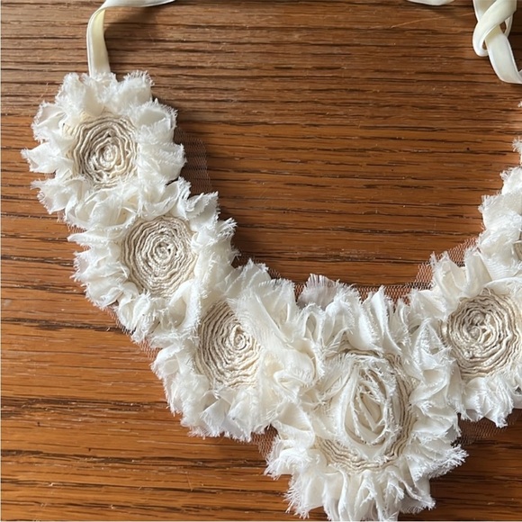J.Crew taffeta necklace floral wedding flower bib - Picture 4 of 12